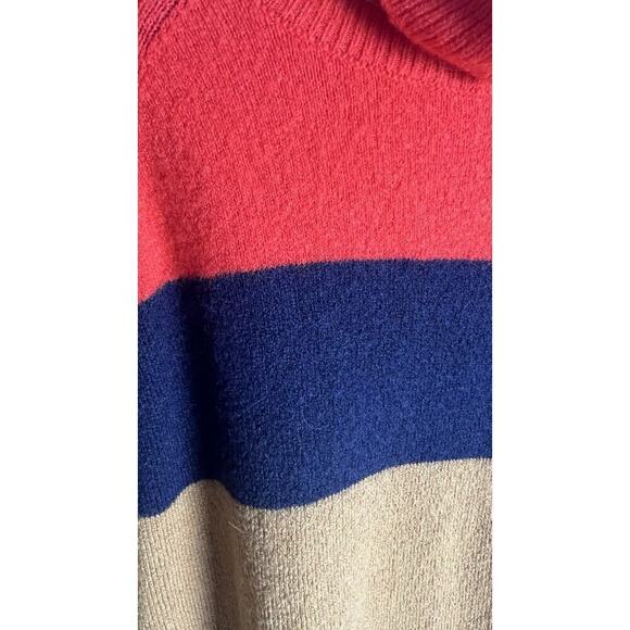 J. Crew Womens M Colorblock Turtleneck Sweater Supersoft Yarn Merino Wool Blend‎ - Picture 4 of 9